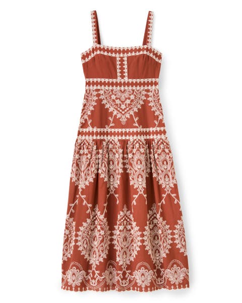Adair Embroidery Midi Dress
