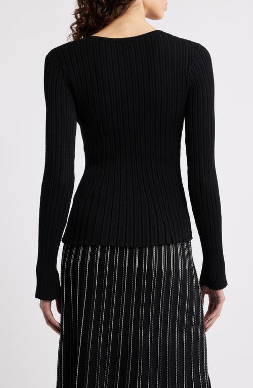 Hugo Boss Boss Ferunia Rib Knit Top In Black