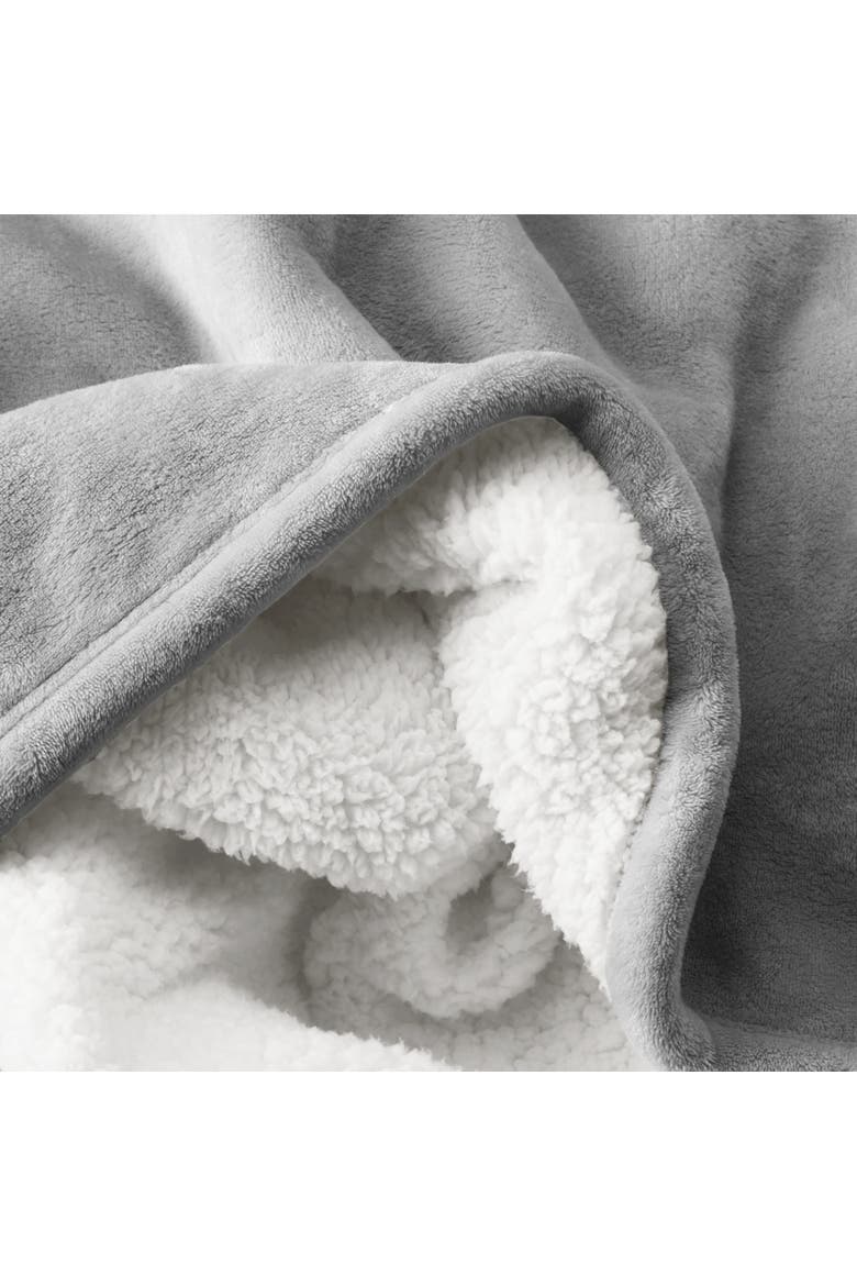 Reversible Plush Fleece Throw Blanket, Alternate, color, Light Grey