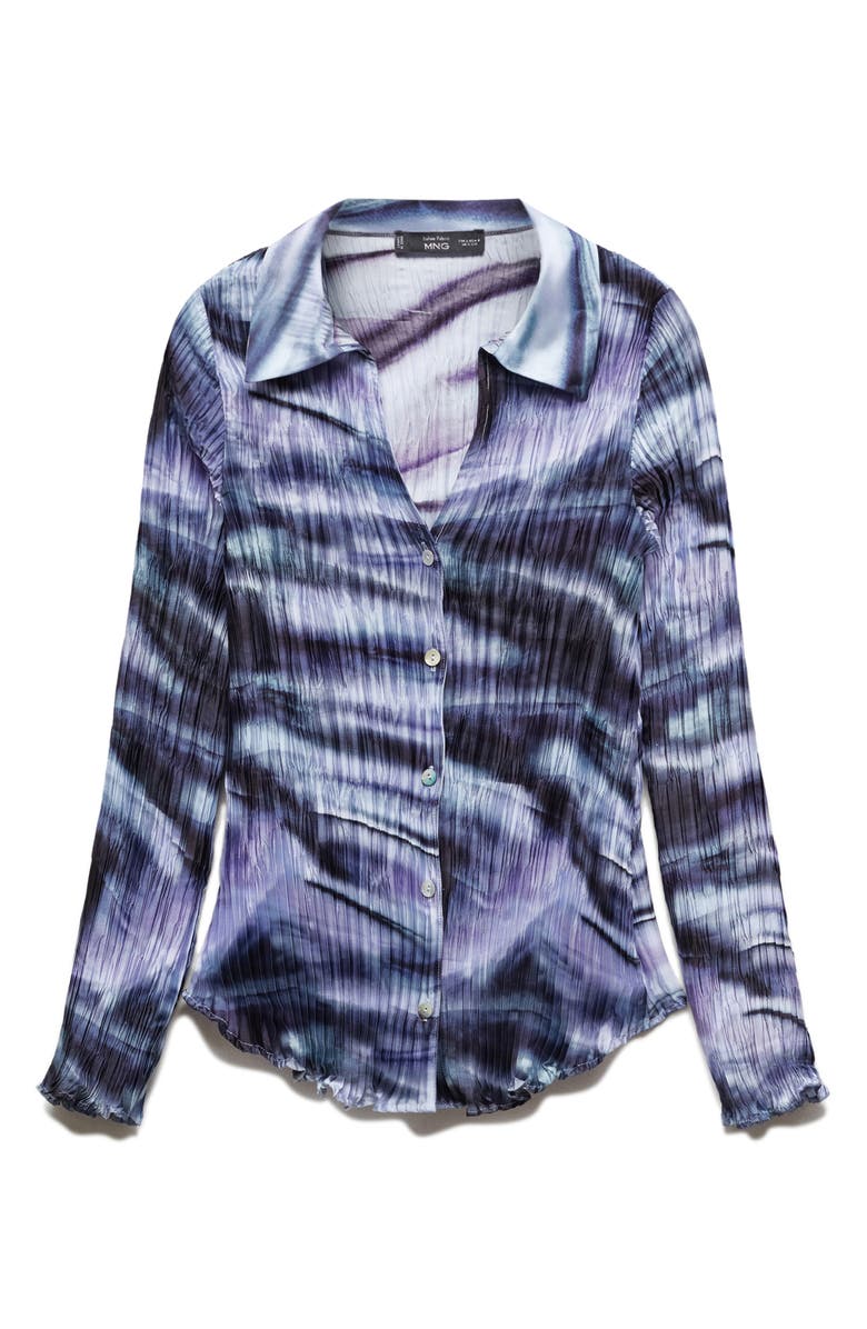 MANGO Tie Dye Pleated Button-Up Shirt, Alternate, color,