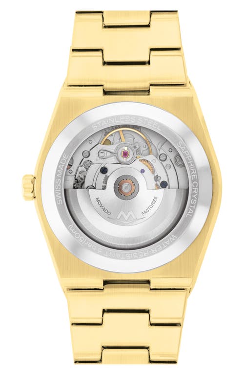 Movado Men's Bold Quest Swiss Automatic Ionic Plated Light Gold Steel Watch, 39mm In White
