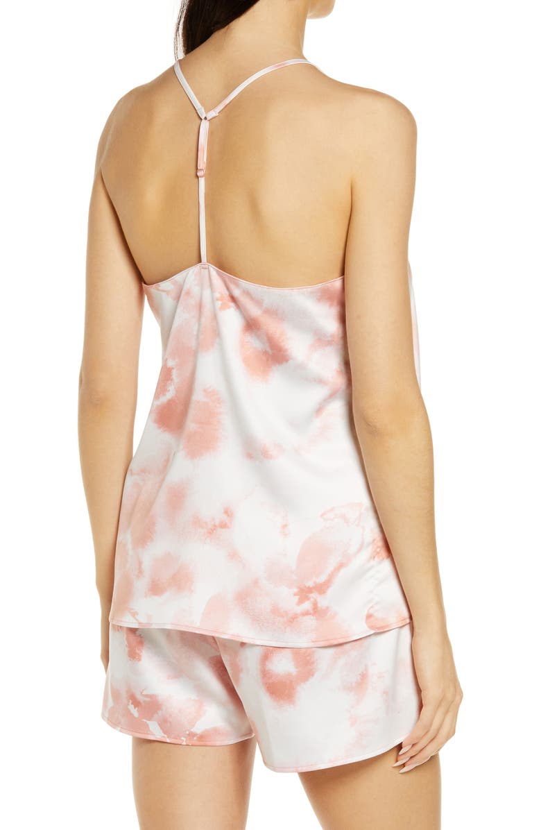 Nordstrom Satin Short Pajamas, Alternate, color, Pink Glass Watercolor Floral
