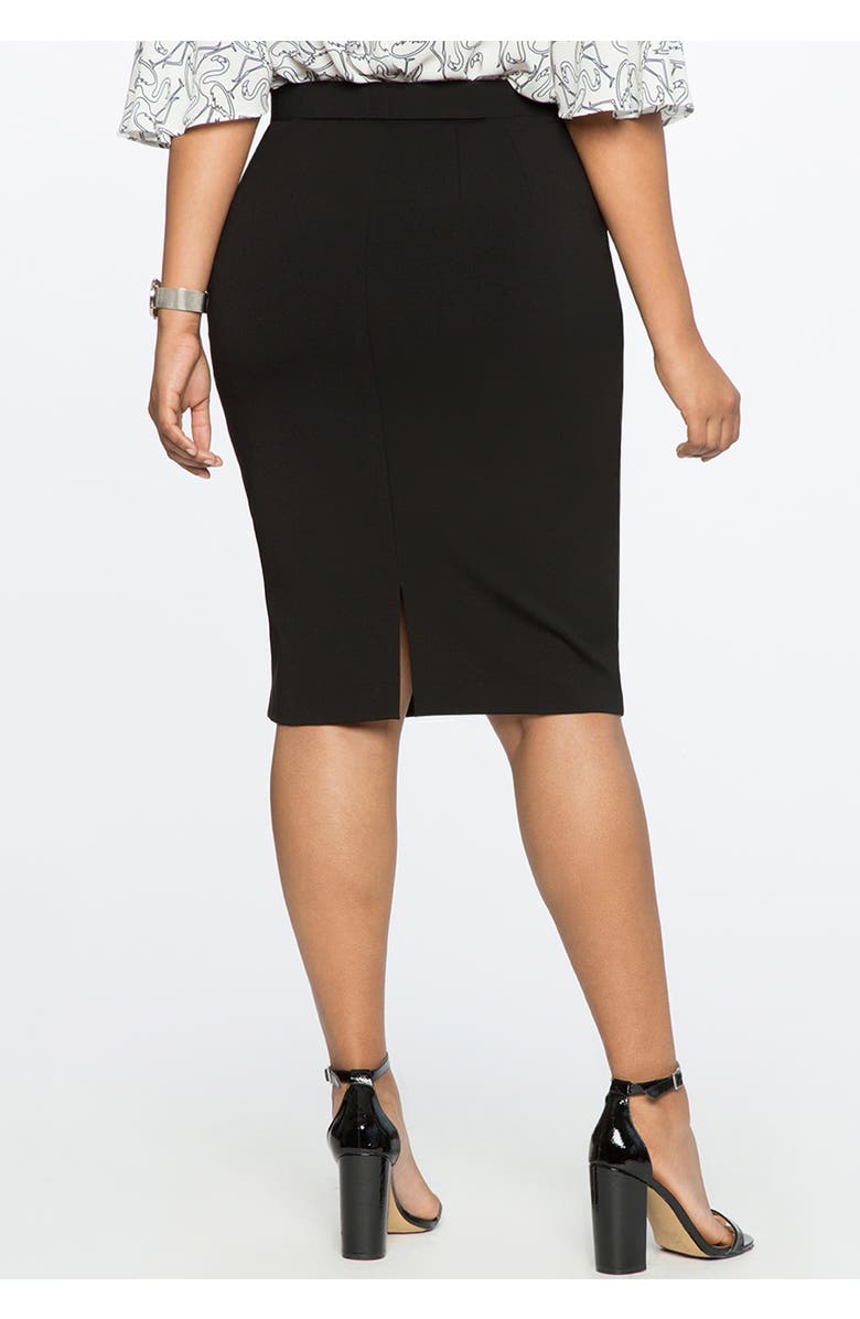 ELOQUII The Ultimate Stretch Pencil Skirt, Alternate, color, Black