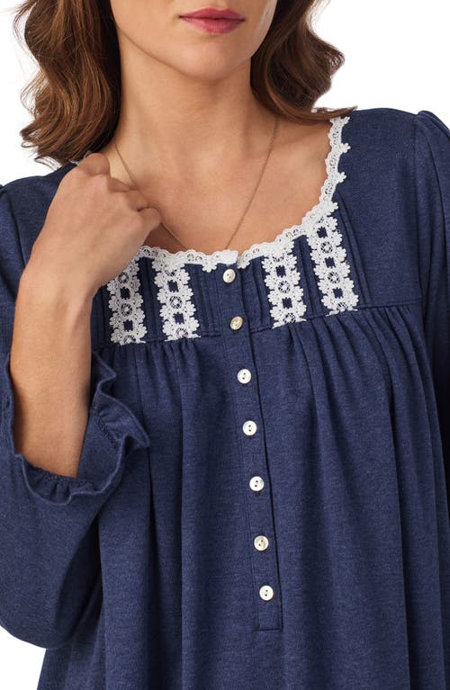 Eileen West Cotton Blend Interlock Ballet Nightgown In Blue