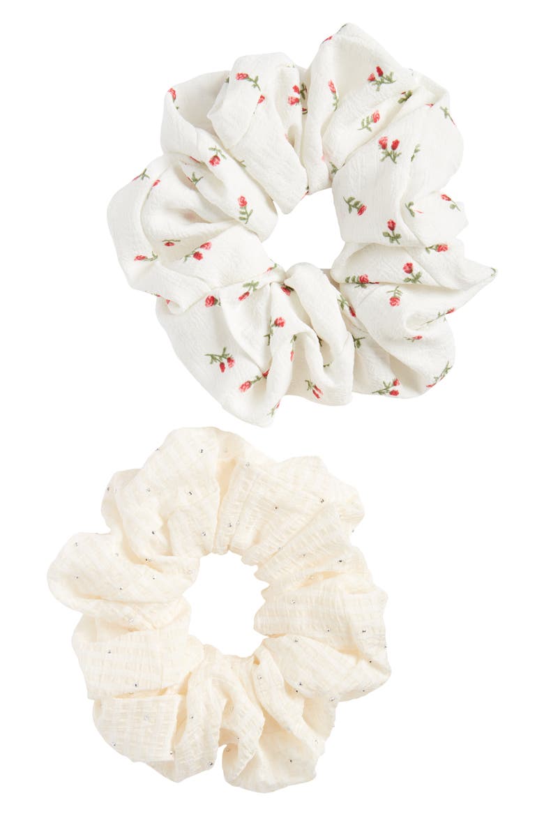 2-Pack Scrunchies, Alternate, color, IVORY