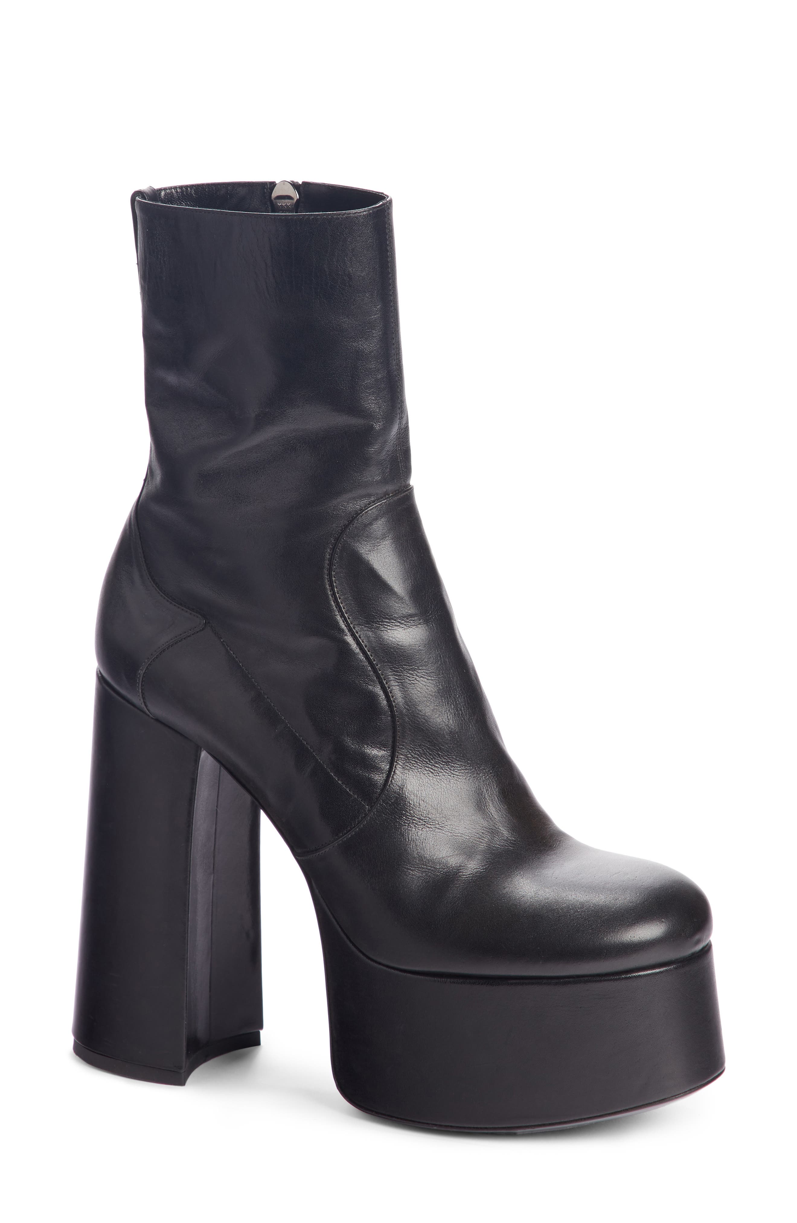 Saint Laurent Billy Kangaroo Leather Platform Boot, Main, color, 