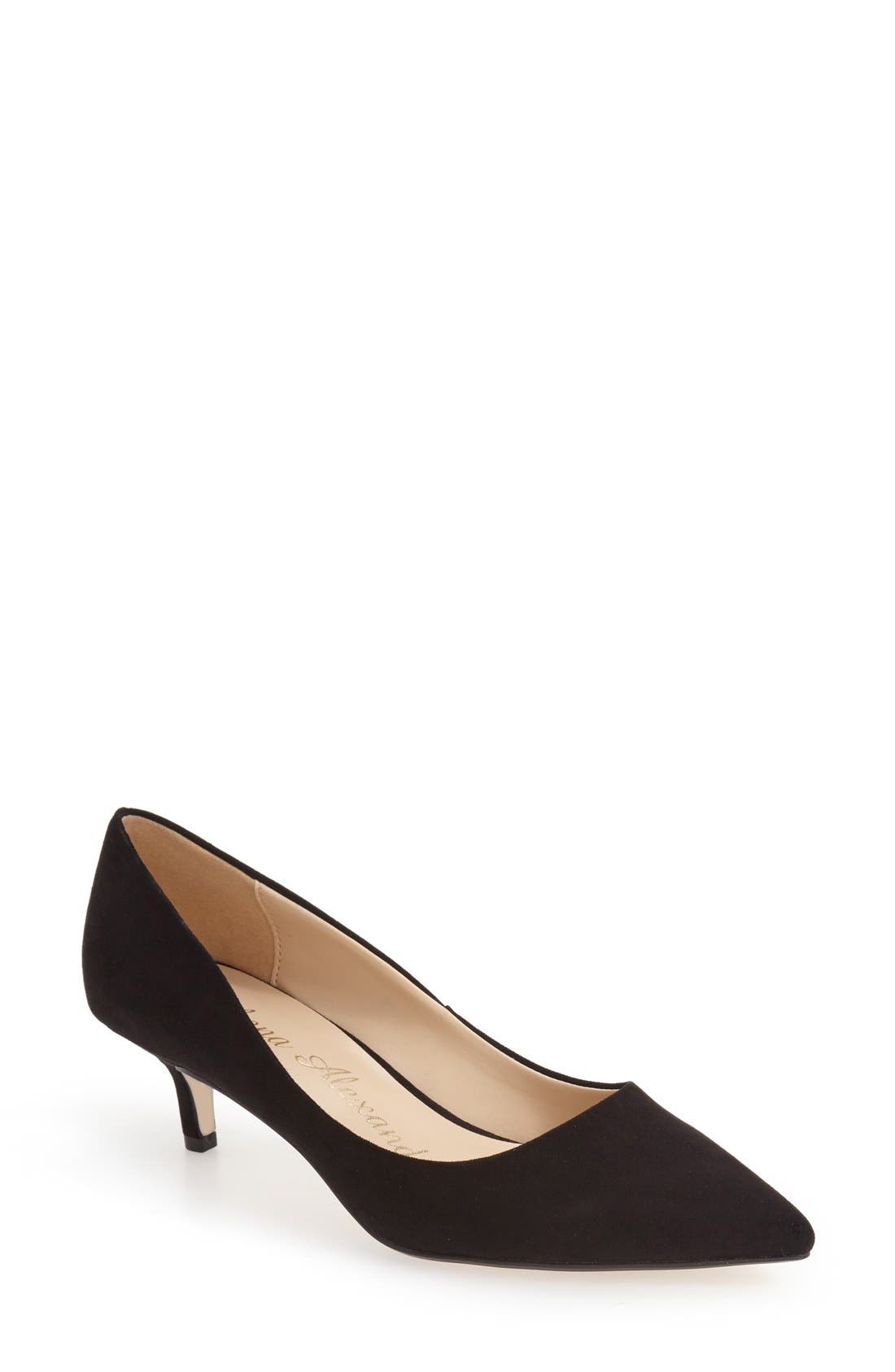 'Teague' Pointy Toe Pump, Main, color, BLACK FAUX SUEDE