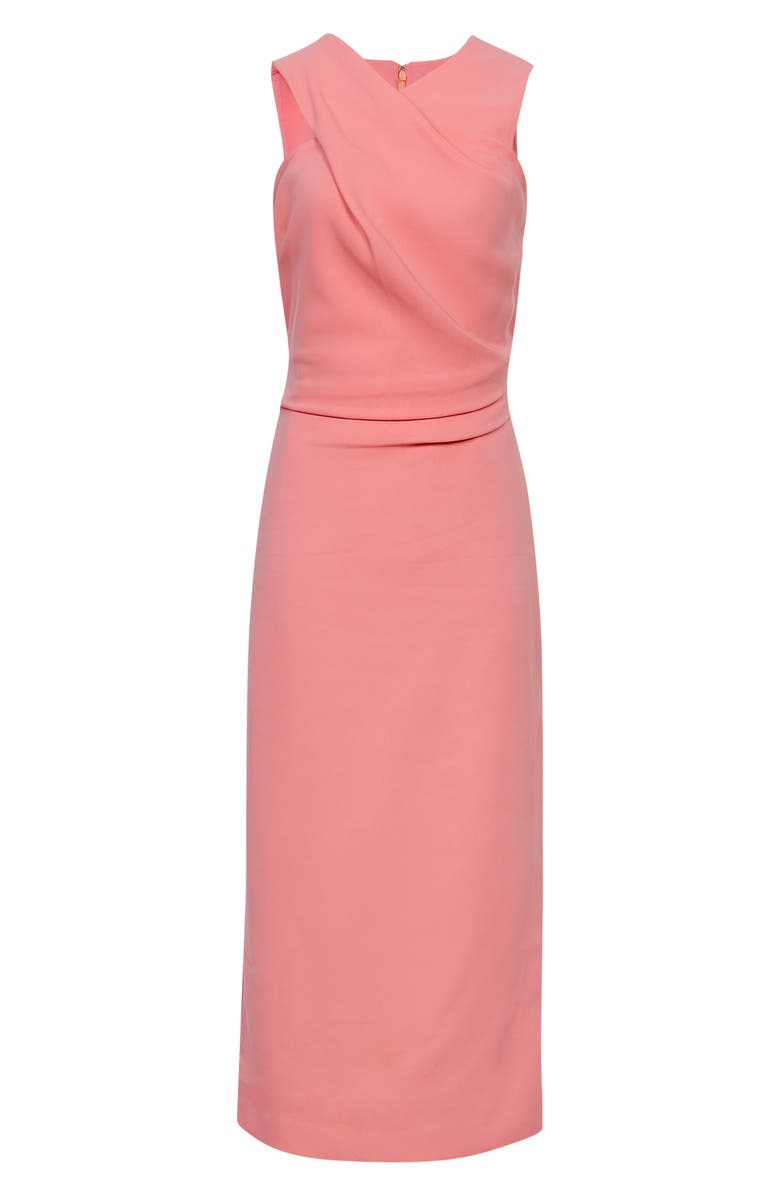 Reiss Imogen Sleeveless Ruched Midi Dress, Alternate, color, Pink