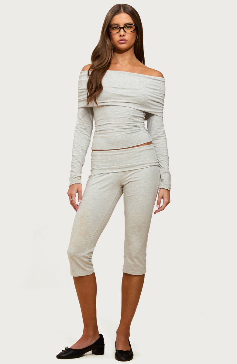 EDIKTED Habiba Foldover Off the Shoulder Crop Top, Alternate, color, 