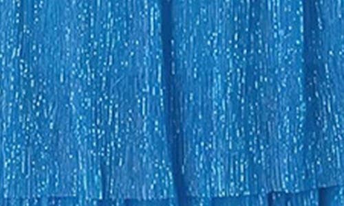 Bebe Tiered Twist Front Lurex Mini Dress In Lite Blue