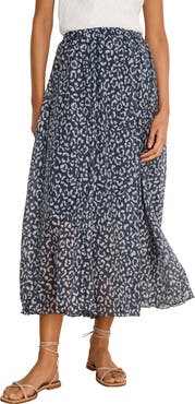 NIC+ZOE Leopard Crinkle Maxi Skirt