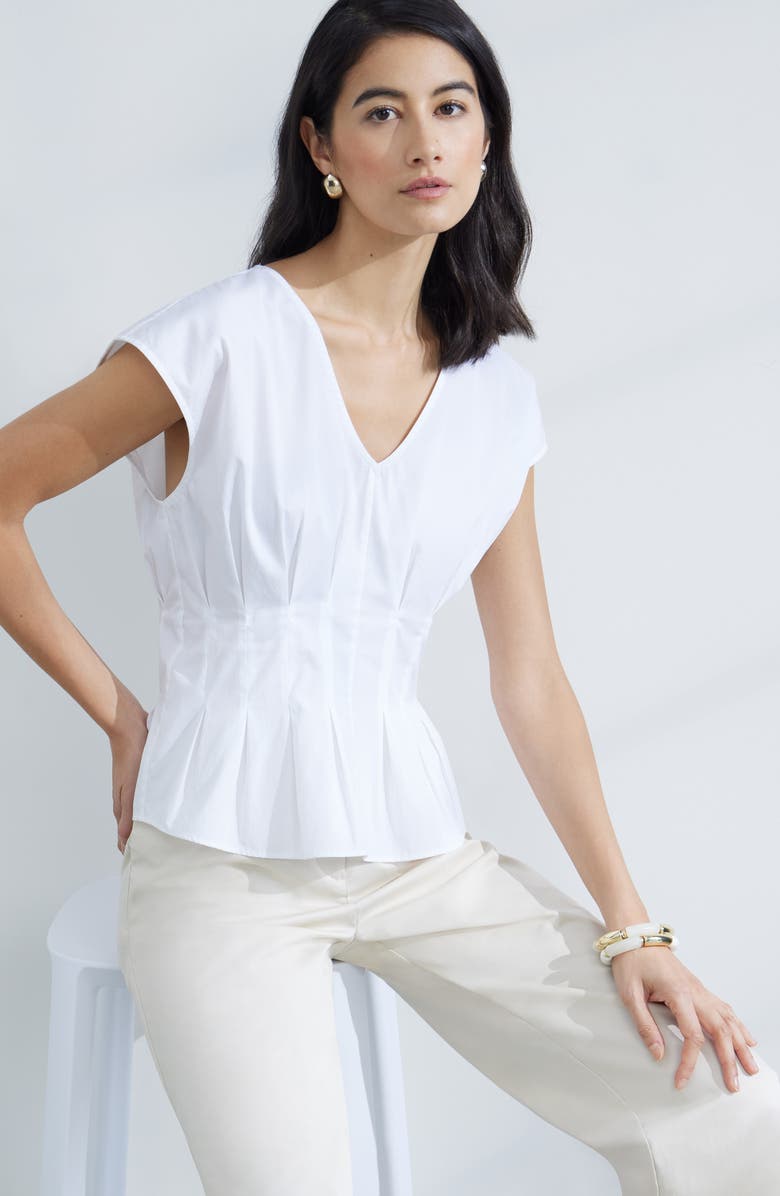 Nordstrom Set of 2 Tube Stretch Bracelets, Alternate, color, White- Gold