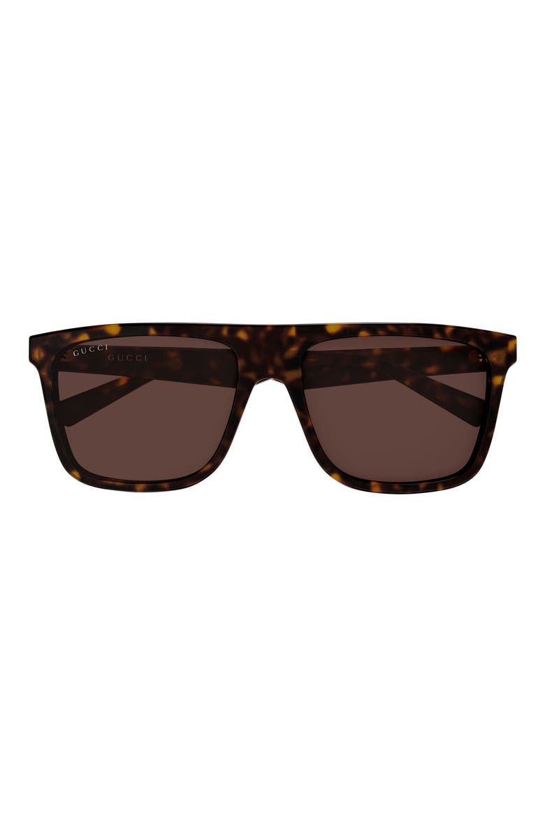 57mm Square Sunglasses, Main, color, HAVANA