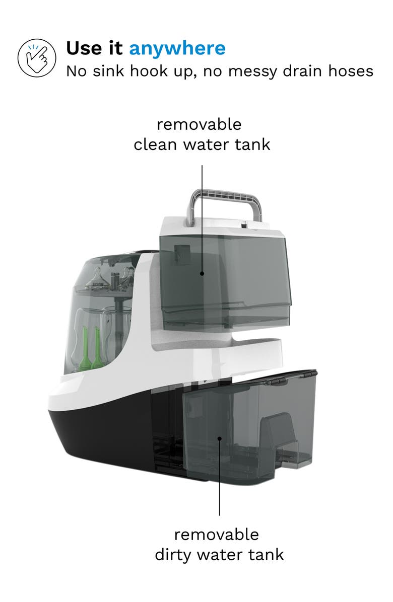 BABY BREZZA Bottle Washer Pro<sup>®</sup>, Alternate, color, White/ Black