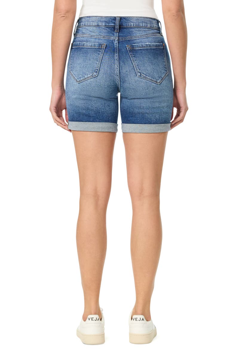 Kensie 7" Double Roll Cuff Shorts, Alternate, color, Laguna W/ Destruction