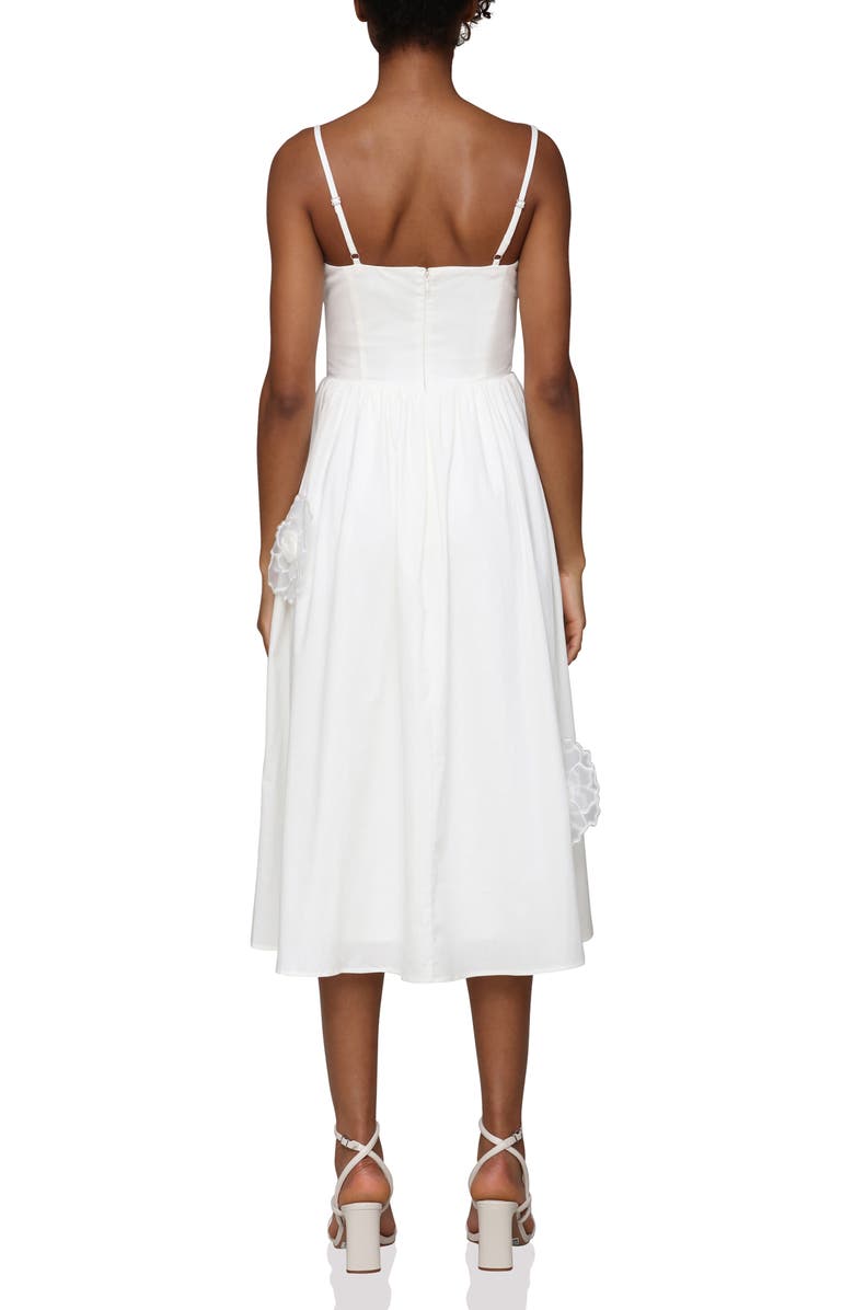 Avec Les Filles Floral Appliqué Midi Dress, Alternate, color, White