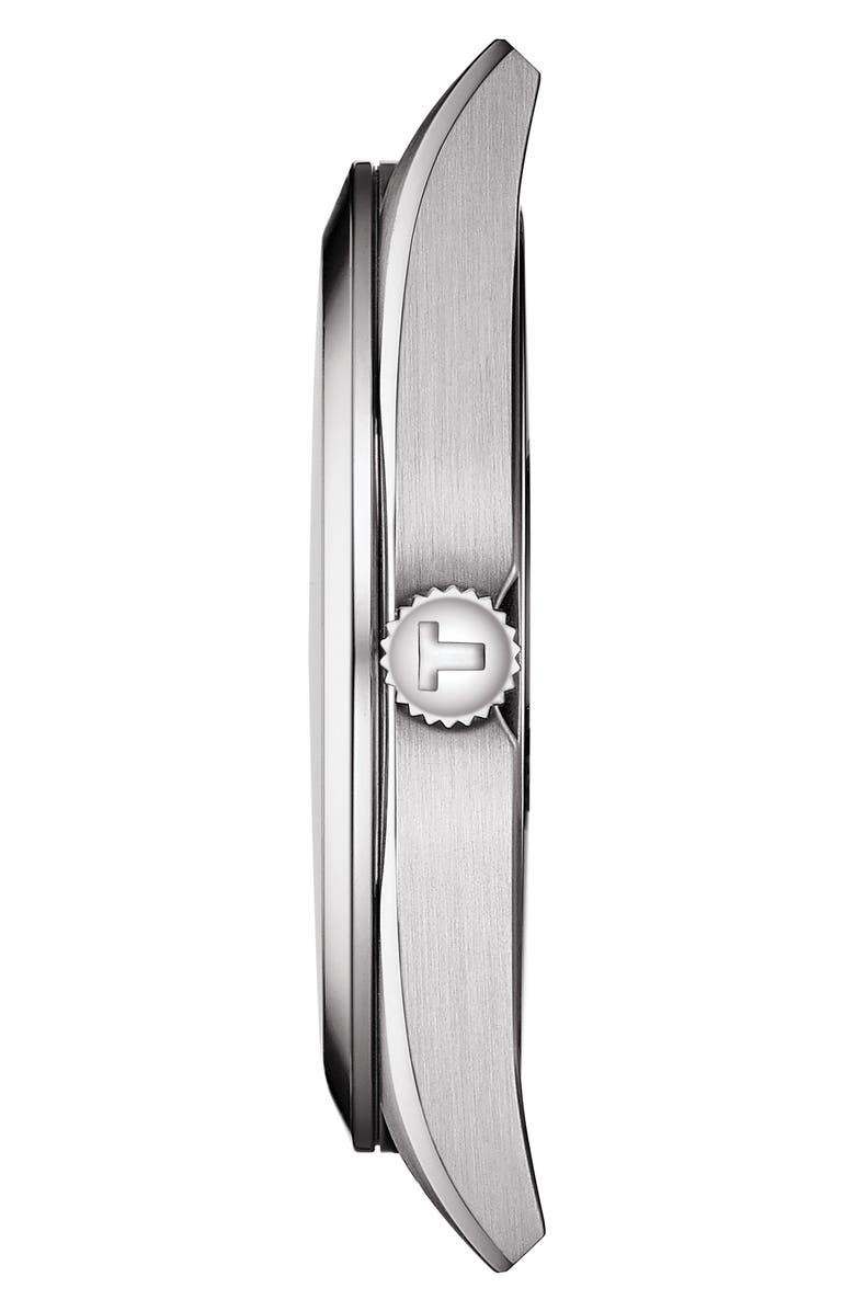 Tissot T-Classic Gentleman Leather Strap Watch, 40mm, Alternate, color, Brown/ Silver