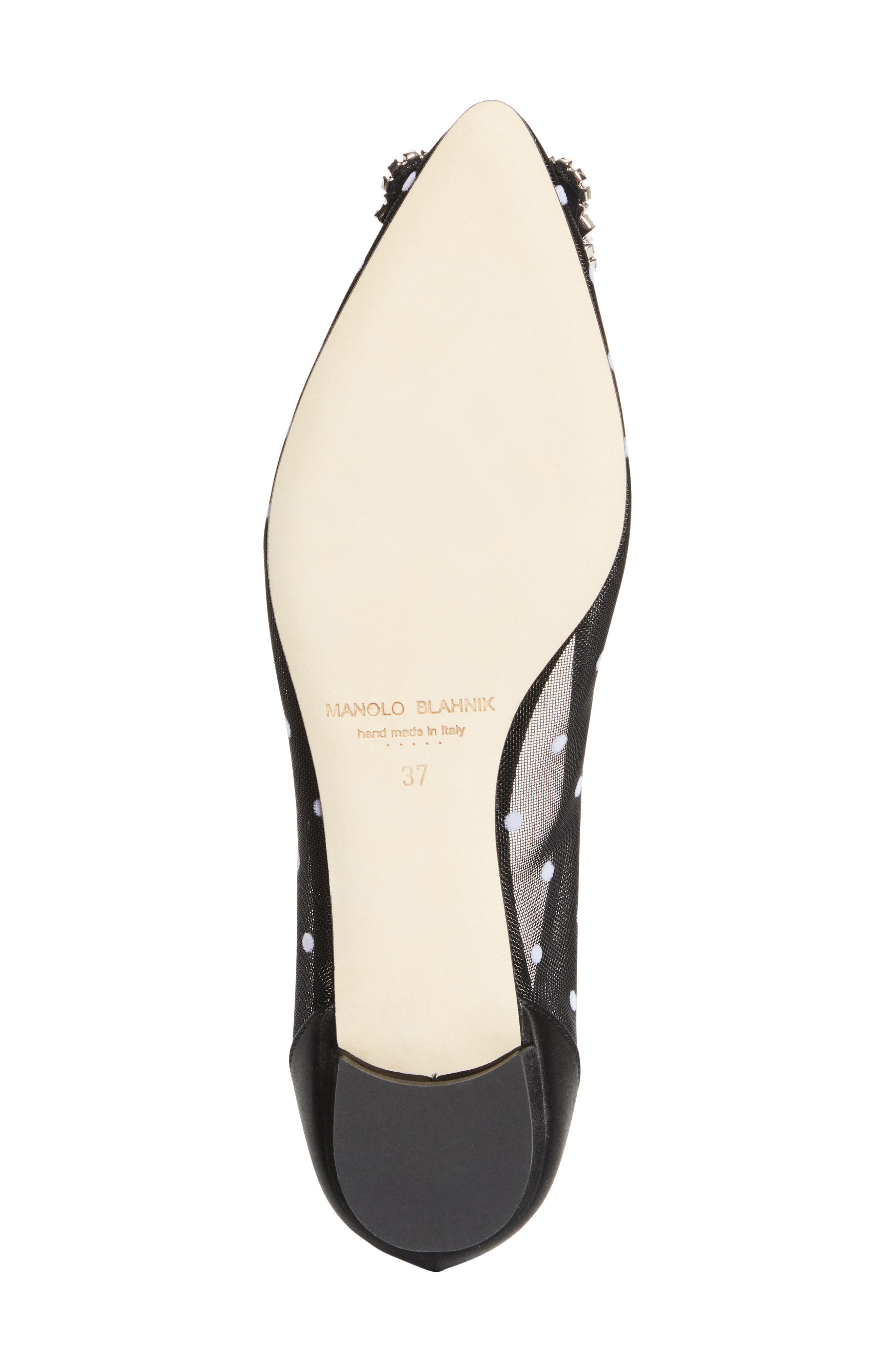 Manolo Blahnik Hangisi Crystal Buckle Flat, Alternate, color, 