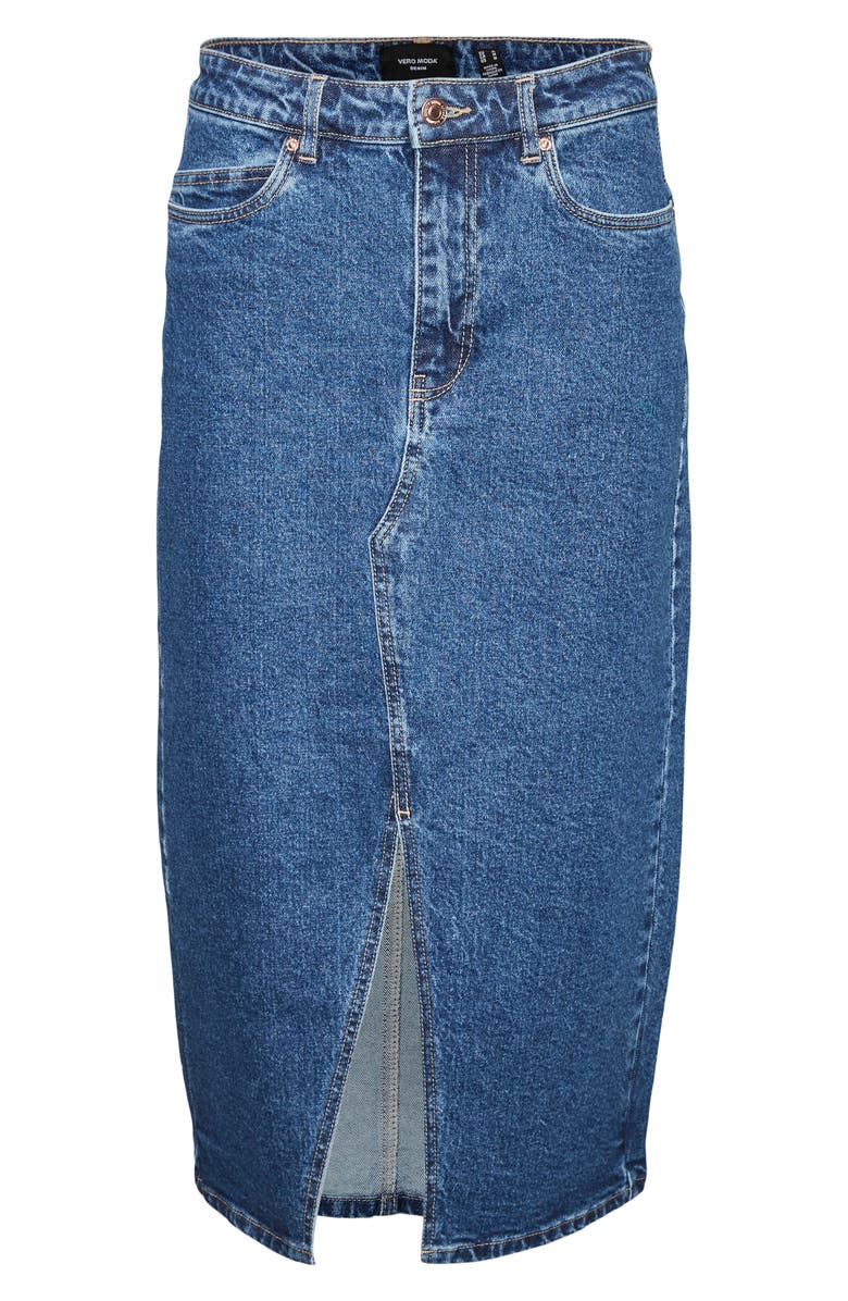 VERO MODA CURVE Veri Denim Midi Skirt, Alternate, color,