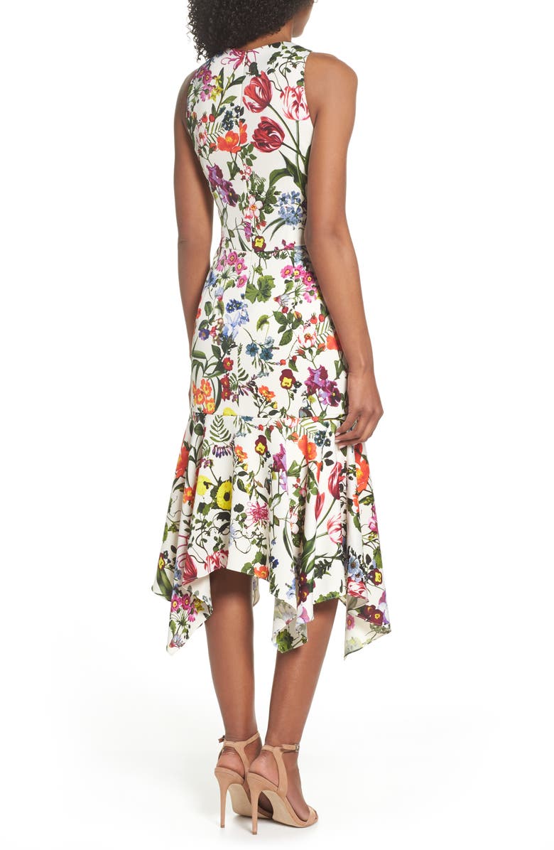 Maggy London Botanical Print Charmeuse Midi Dress, Alternate, color, 