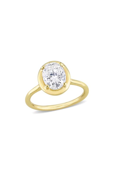 Oval Lab Created Moissanite Ring