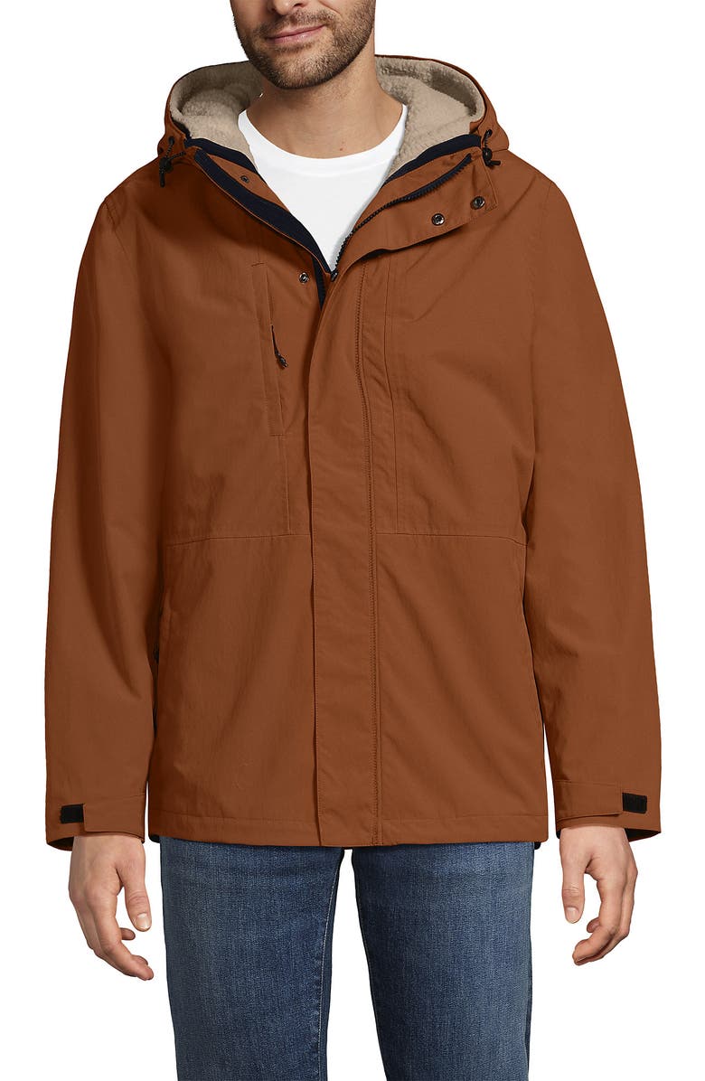 Lands' End Squall 3 in 1 High Pile Lined Jacket, Main, color, Rich Ginger Brown/Champagne