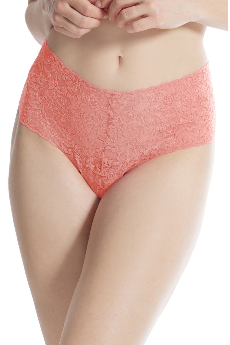 Retro High Waist Thong, Main, color, BALLET PINK