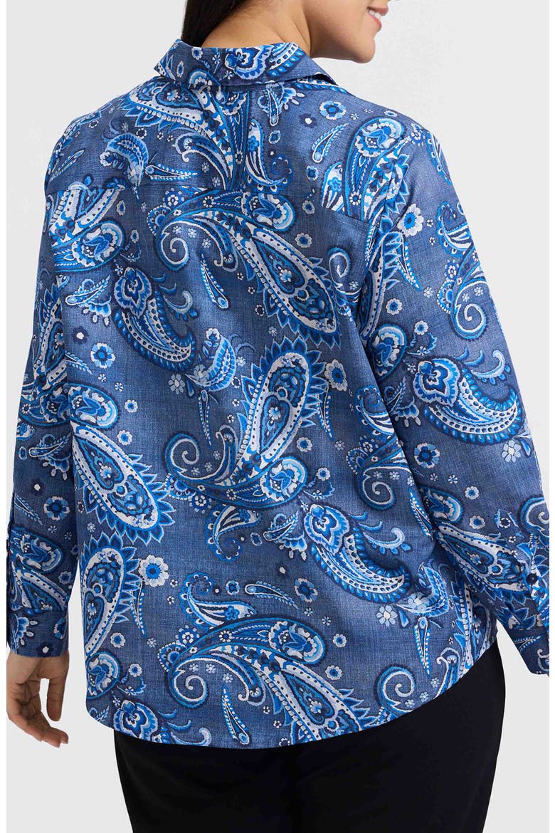 Hampton Paisley Print Cotton Poplin Button-Up Shirt, Alternate, color, BLUE MULTI