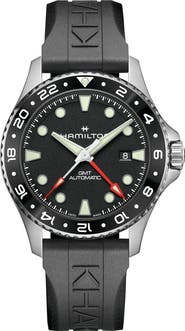 Hamilton Khaki Navy Scuba GMT Automatic Rubber Strap Watch, 43mm