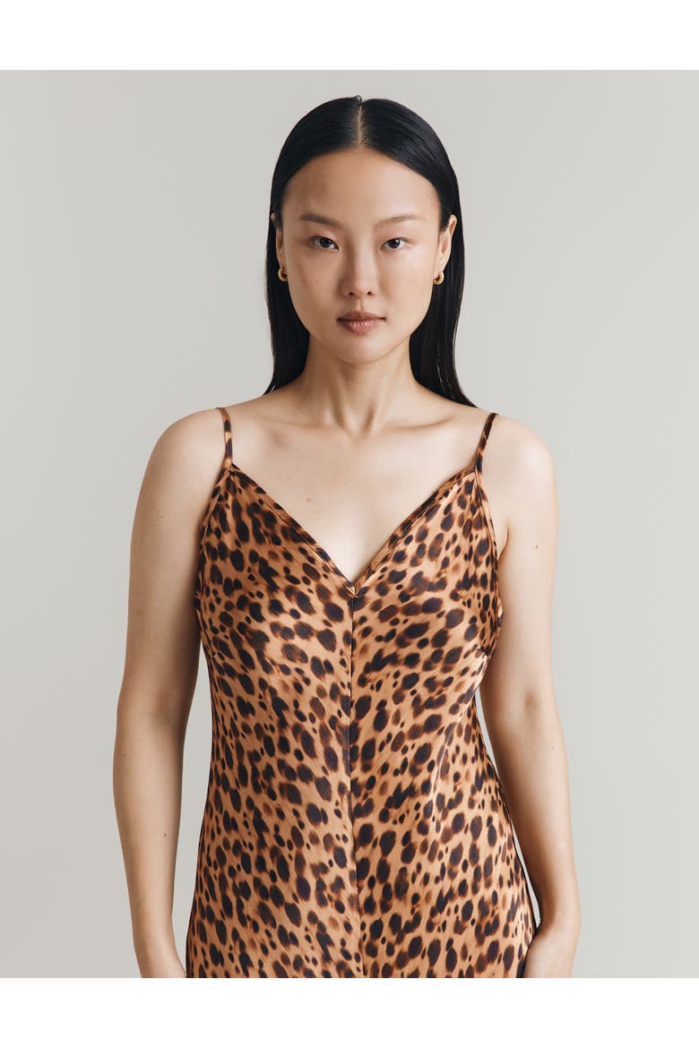Eden Leopard Satin Maxi Slip Dress, Alternate, color, Leopard Print