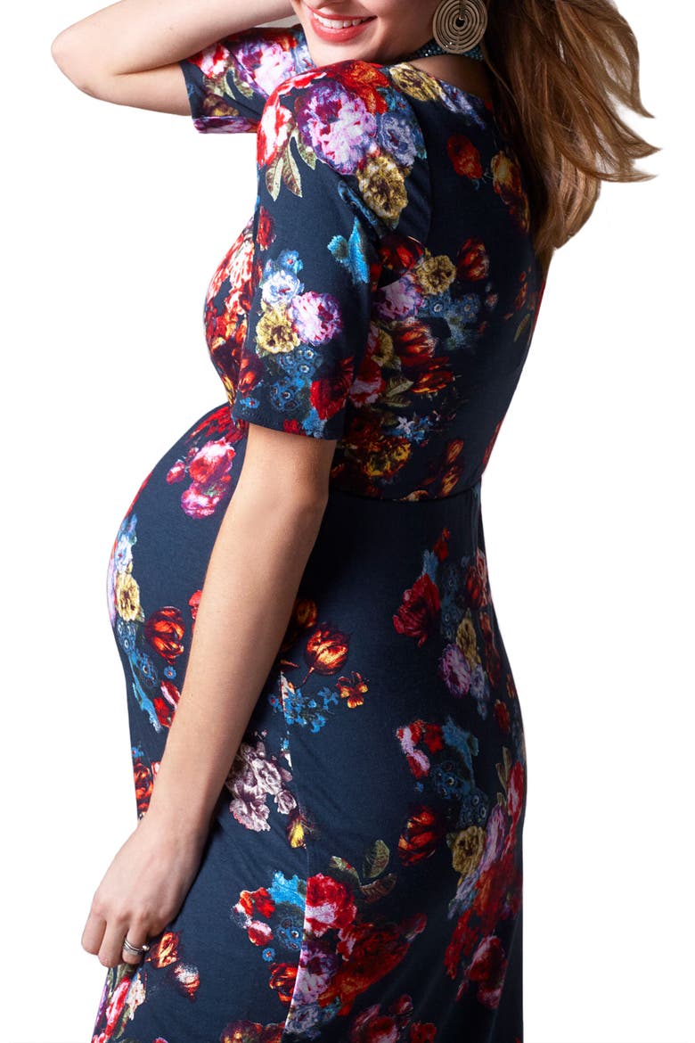 Anna Maternity Shift Dress, Alternate, color, MIDNIGHT GARDEN