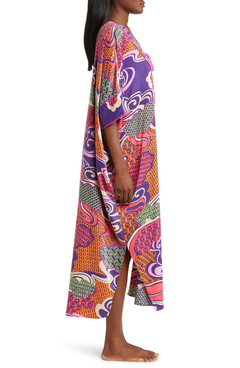 Natori Uzu Charmeuse Caftan Nightgown, Alternate, color, 