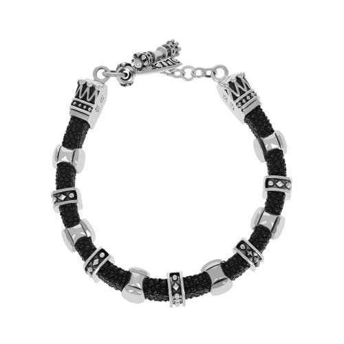 King Baby Studio Stingray Bracelet With Silver Detail In Black