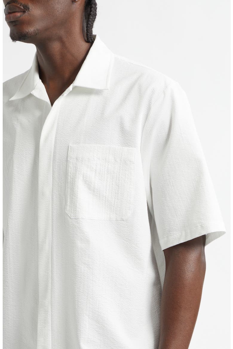 Seersucker Camp Shirt, Alternate, color, WHITE