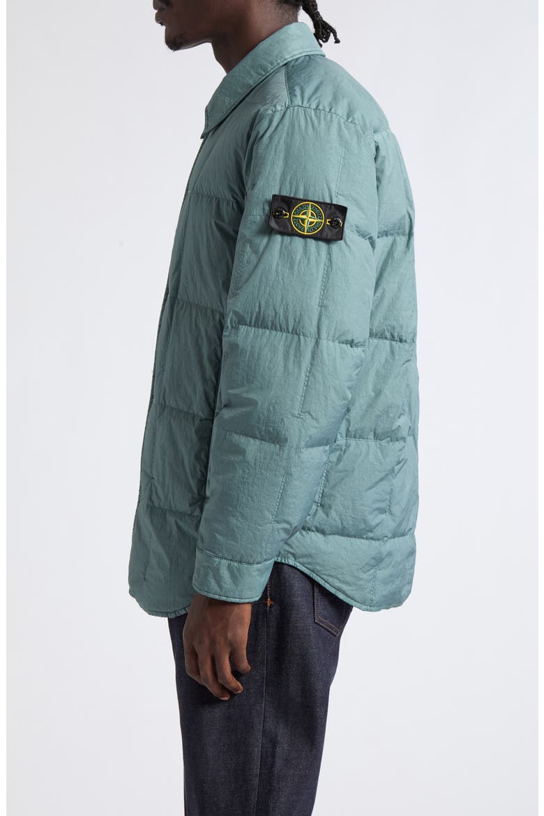 Water Repellent Down Puffer Shirt Jacket, Alternate, color, V002B BLUE ACCIAIO