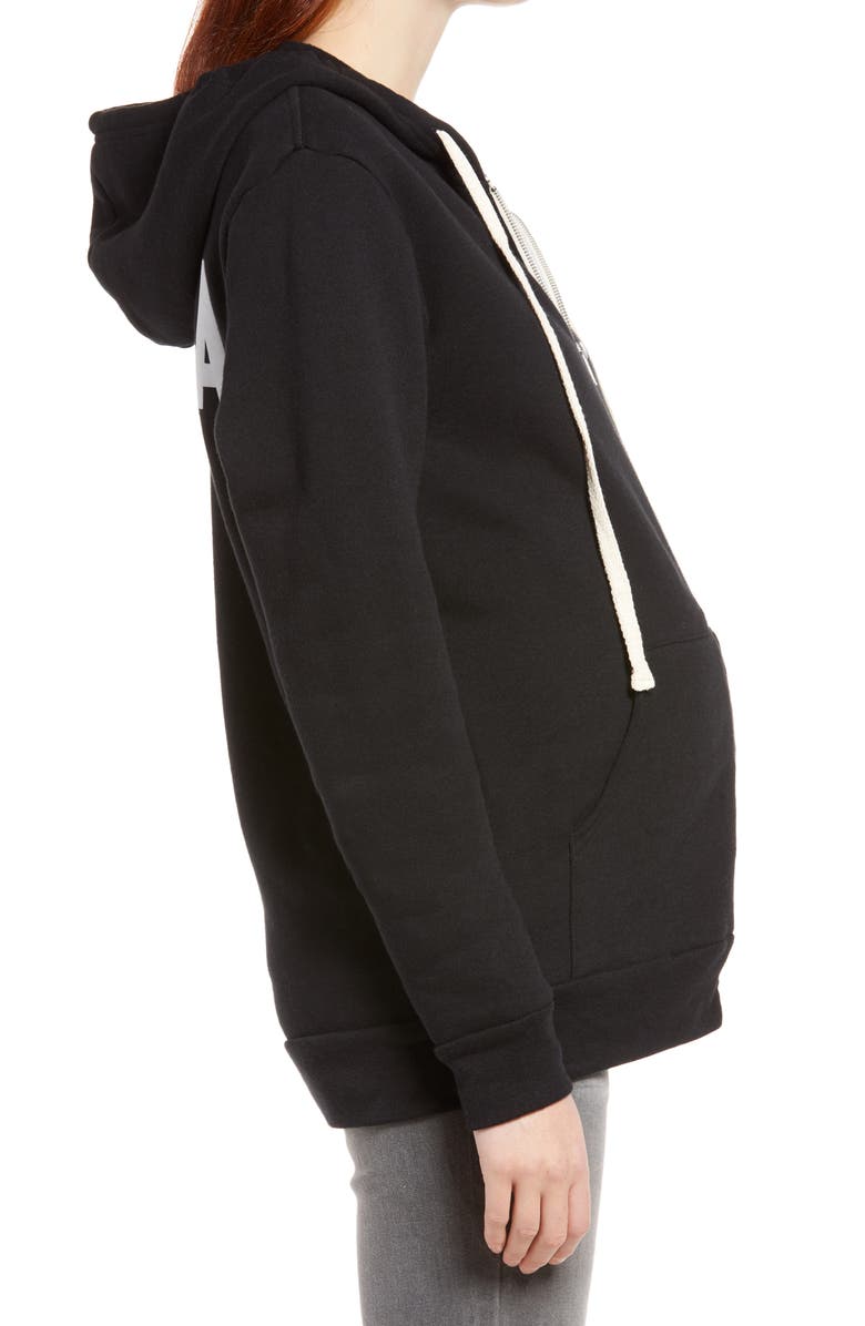 Bun Maternity Mama Fleece Maternity Zip Hoodie, Alternate, color, 