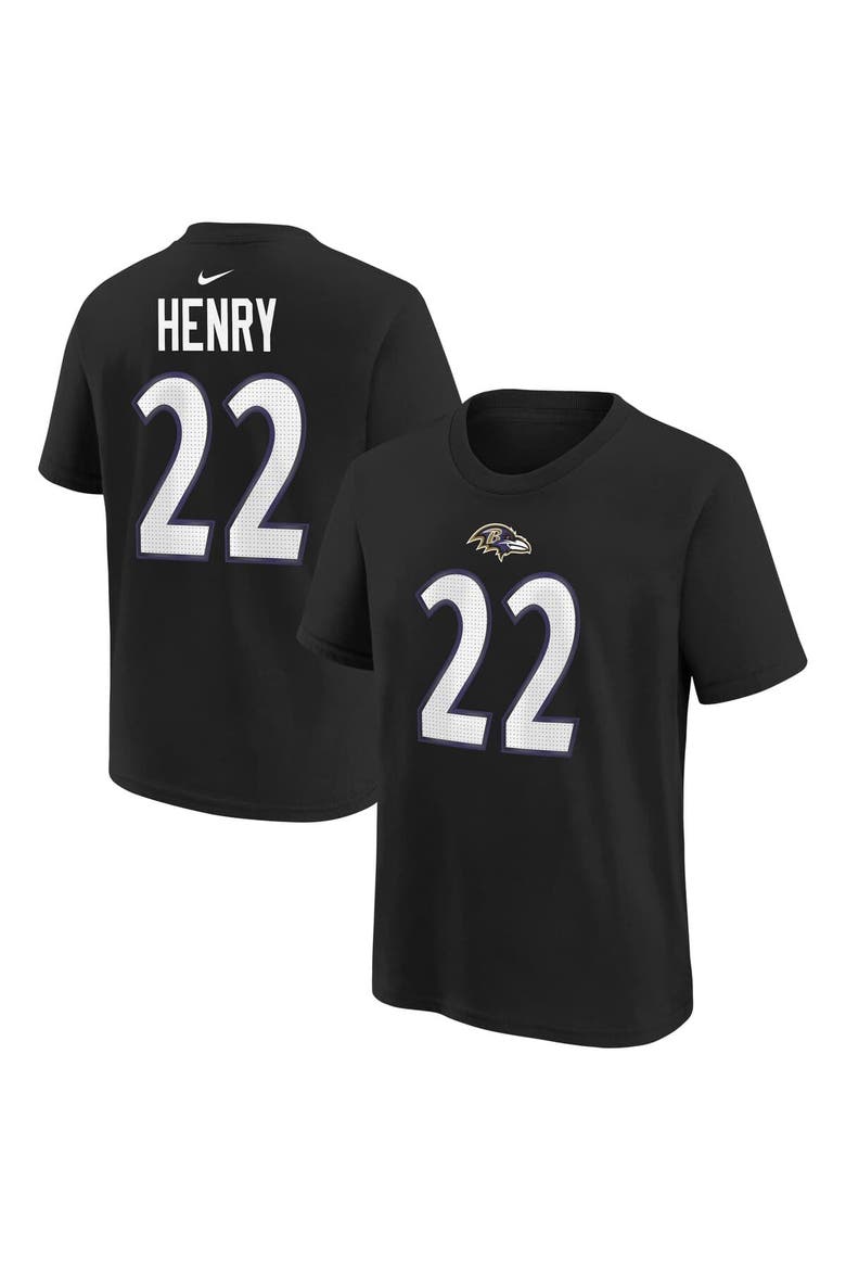 Youth Nike Derrick Henry Black Baltimore Ravens Player Name & Number T-Shirt, Main, color, Black
