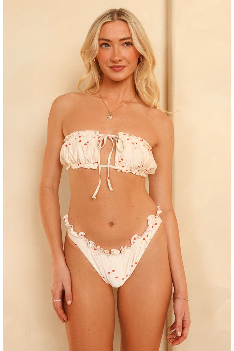 Rikki Bandeau Bikini Top, Alternate, color, Rosewater
