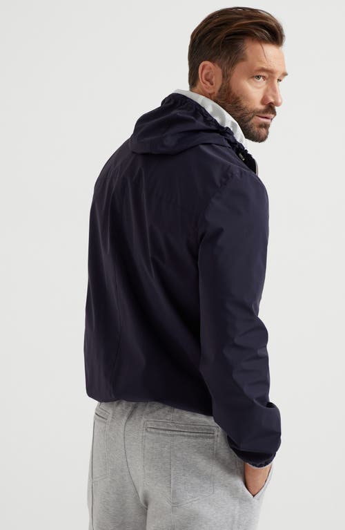 Brunello Cucinelli Men Nylon Blouson Jacket In Navy Blue