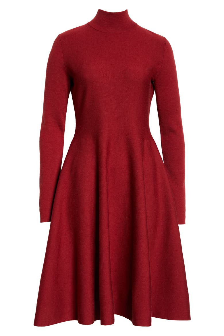 Long Sleeve Knit Dress, Alternate, color, CRIMSON