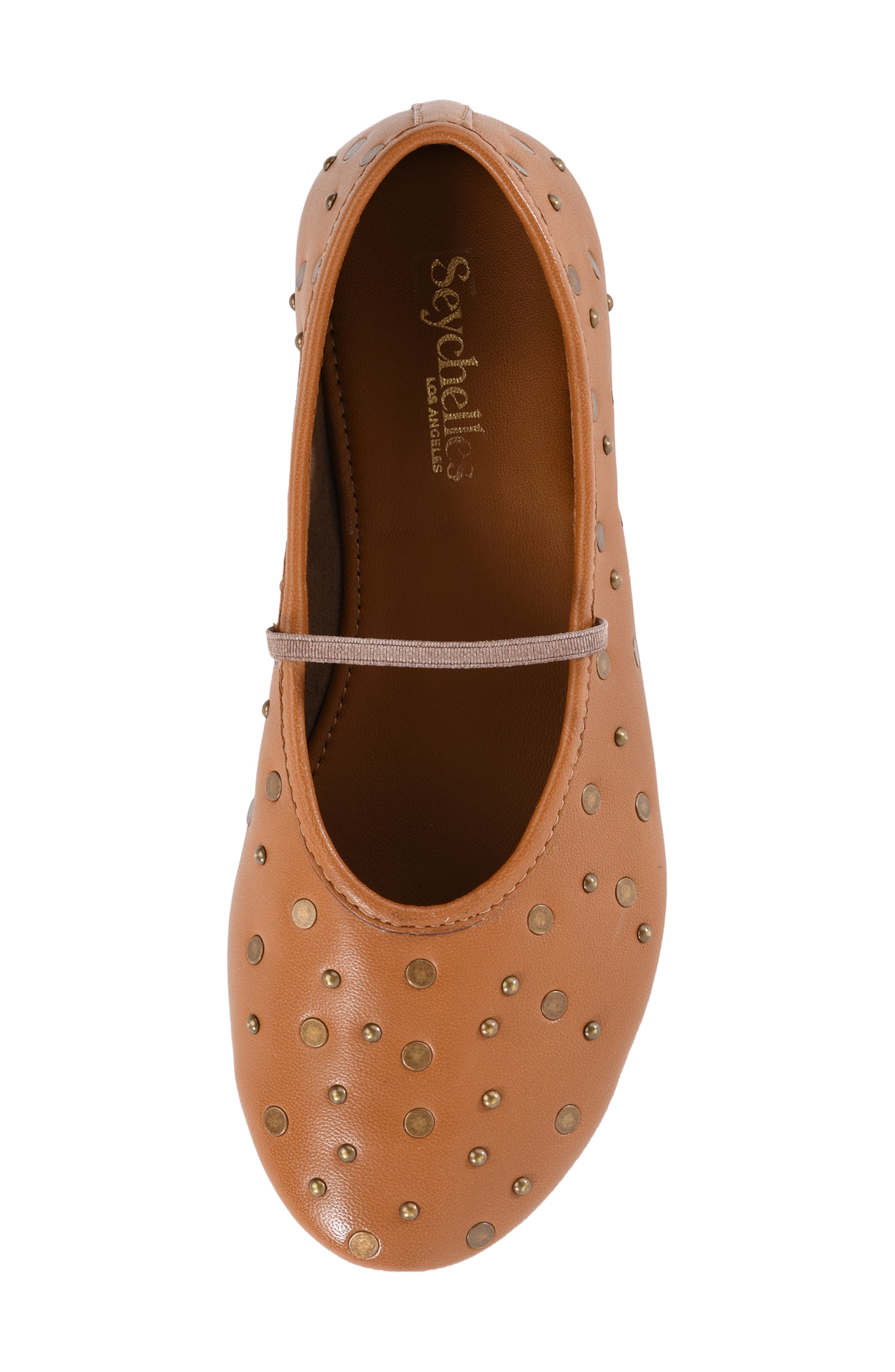 Seychelles Neon Moon Stud Mary Jane Flat, Alternate, color, Tan
