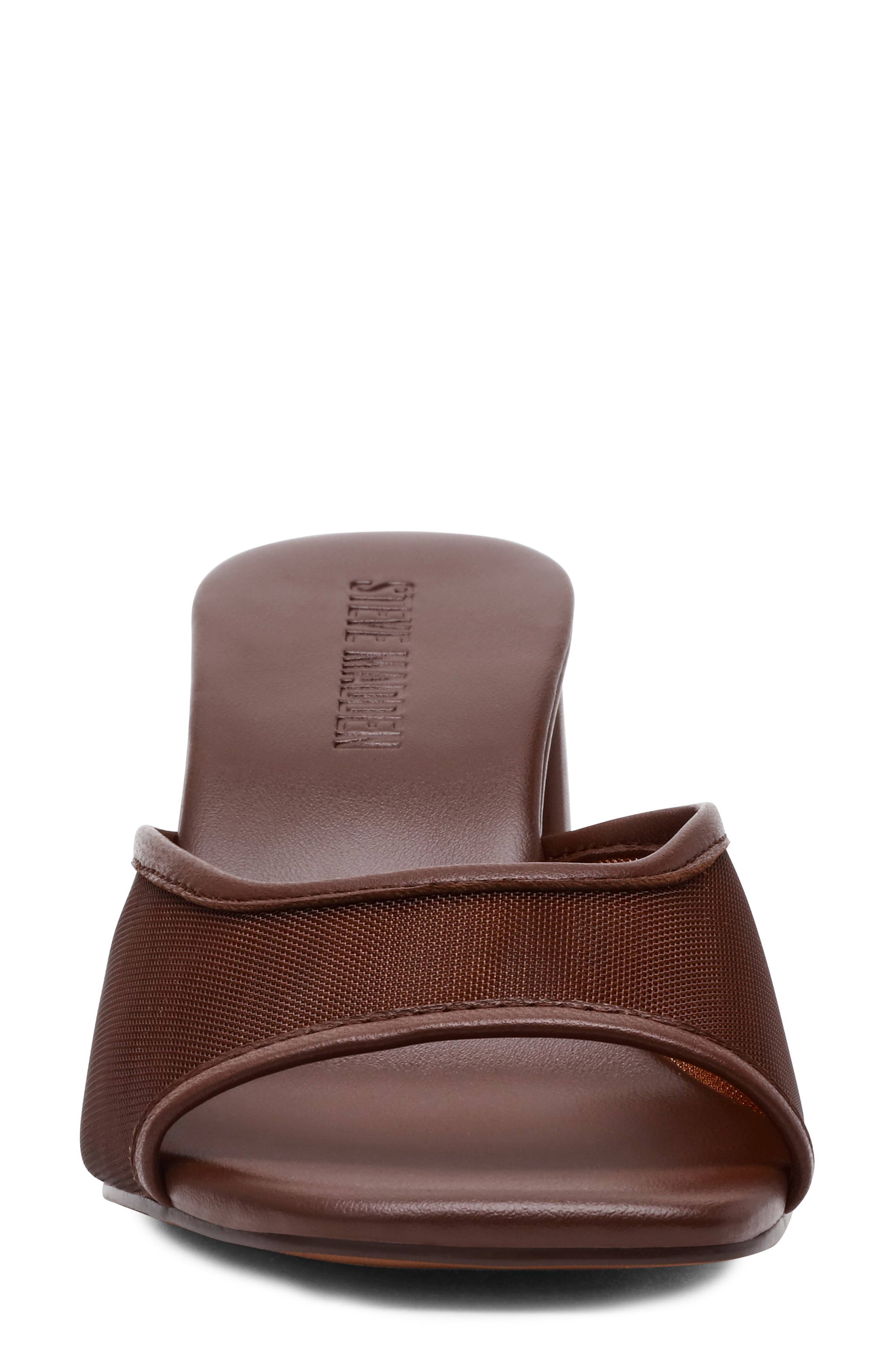 Steve Madden Madame Block Heel Sandal, Alternate, color, Brown Mesh