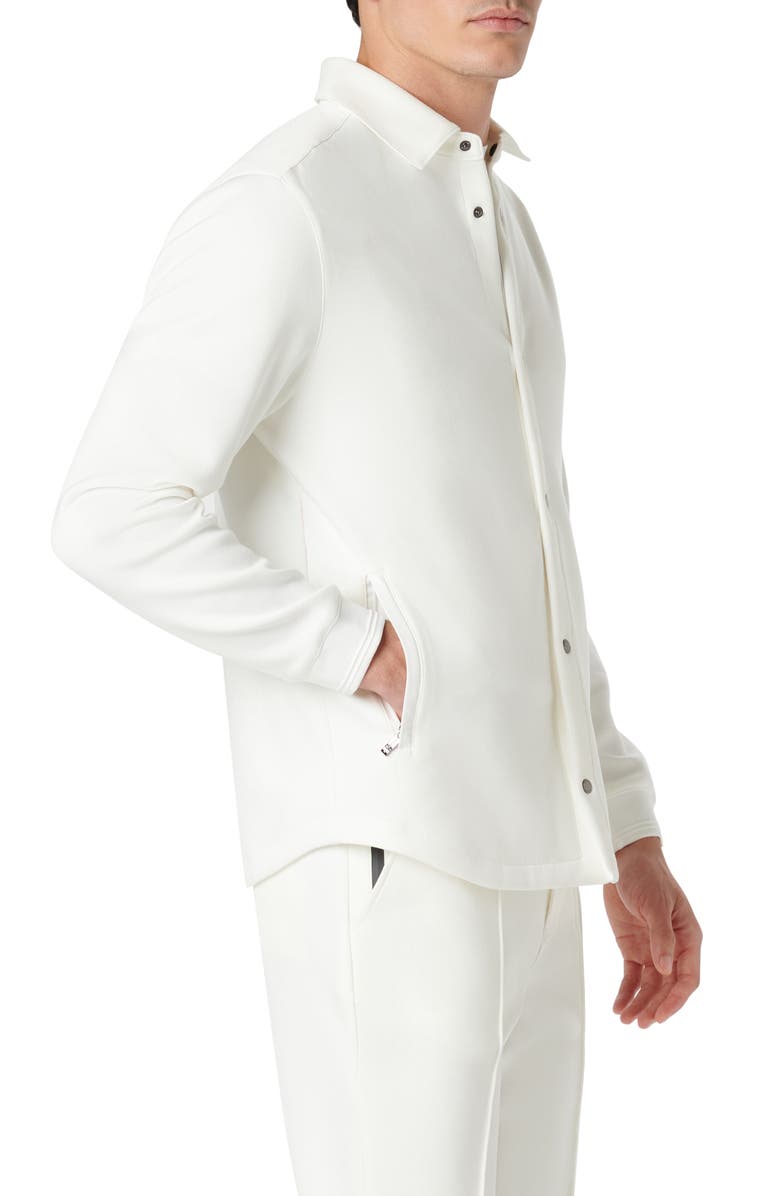 Bugatchi Knit Shirt Jacket, Alternate, color, Chalk