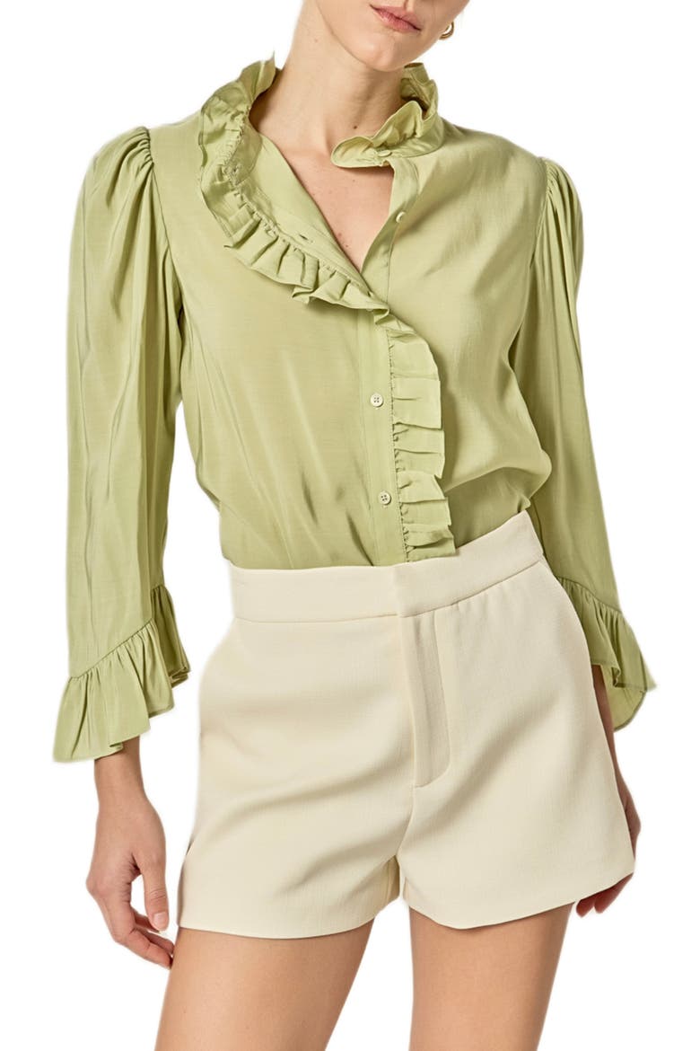Ruffle Top, Main, color, SAGE