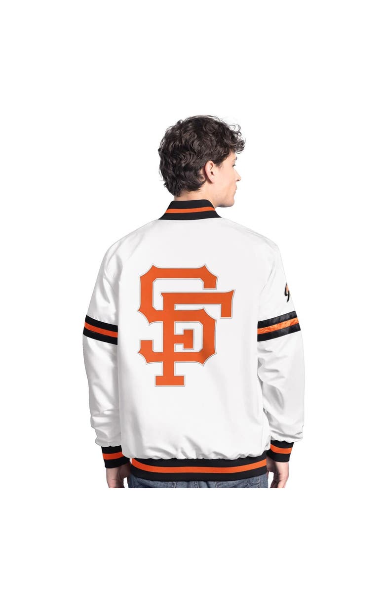 STARTER Men's Starter  White San Francisco Giants Cooperstown Scout Full-Snap Varsity Jacket, Alternate, color, White