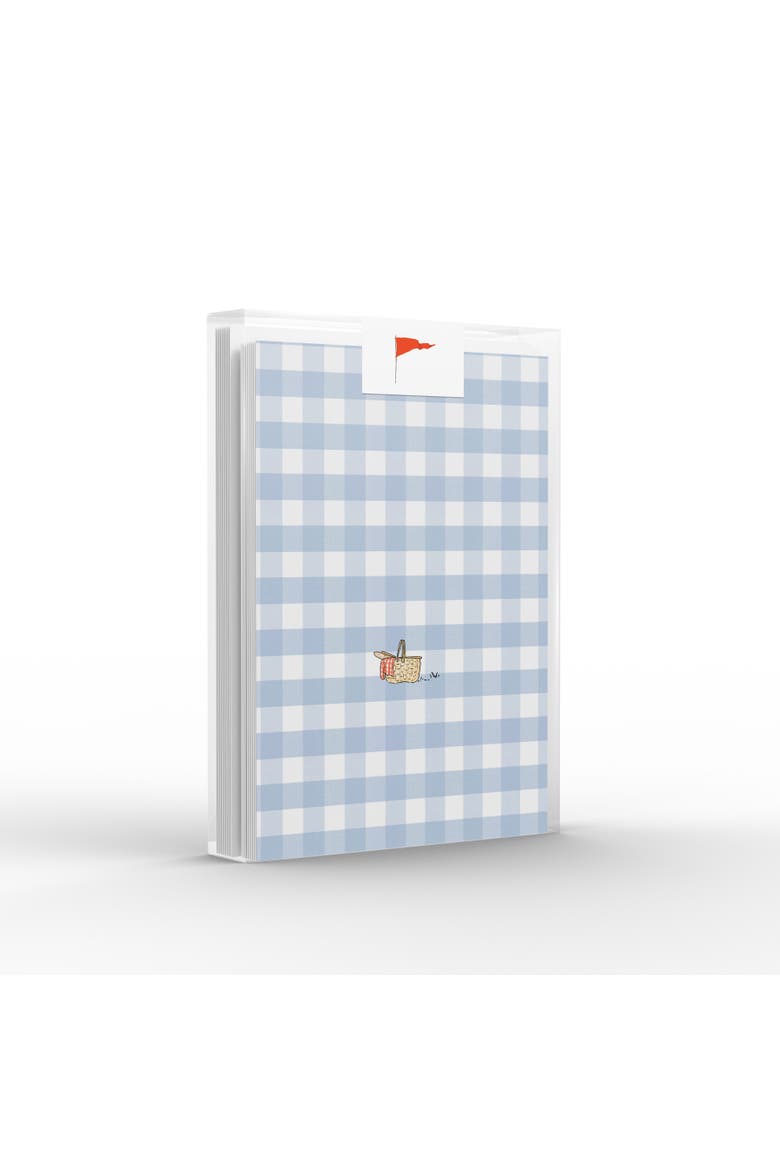 Blue Picnic Gingham Greeting Card Pack Set, Main, color, Multi-Pack