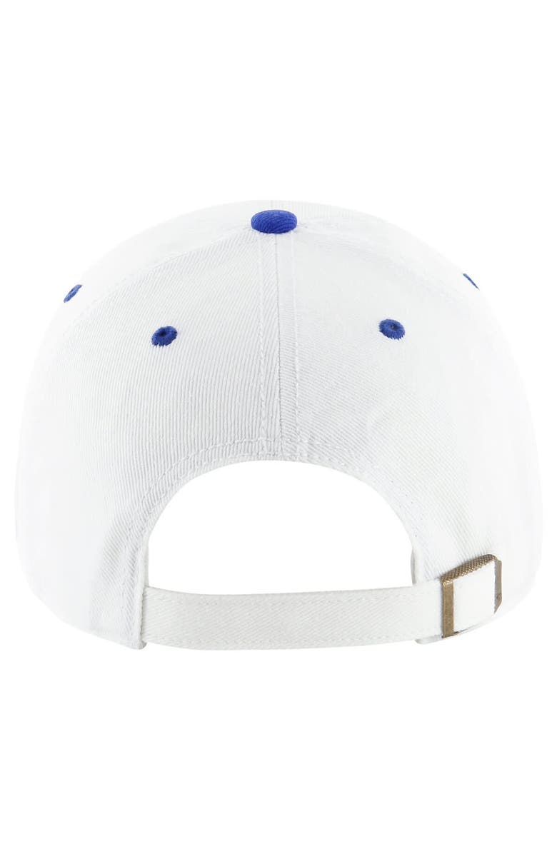 '47 Men's '47 White/Royal New York Giants Double Header Diamond Clean Up Adjustable Hat, Alternate, color, White