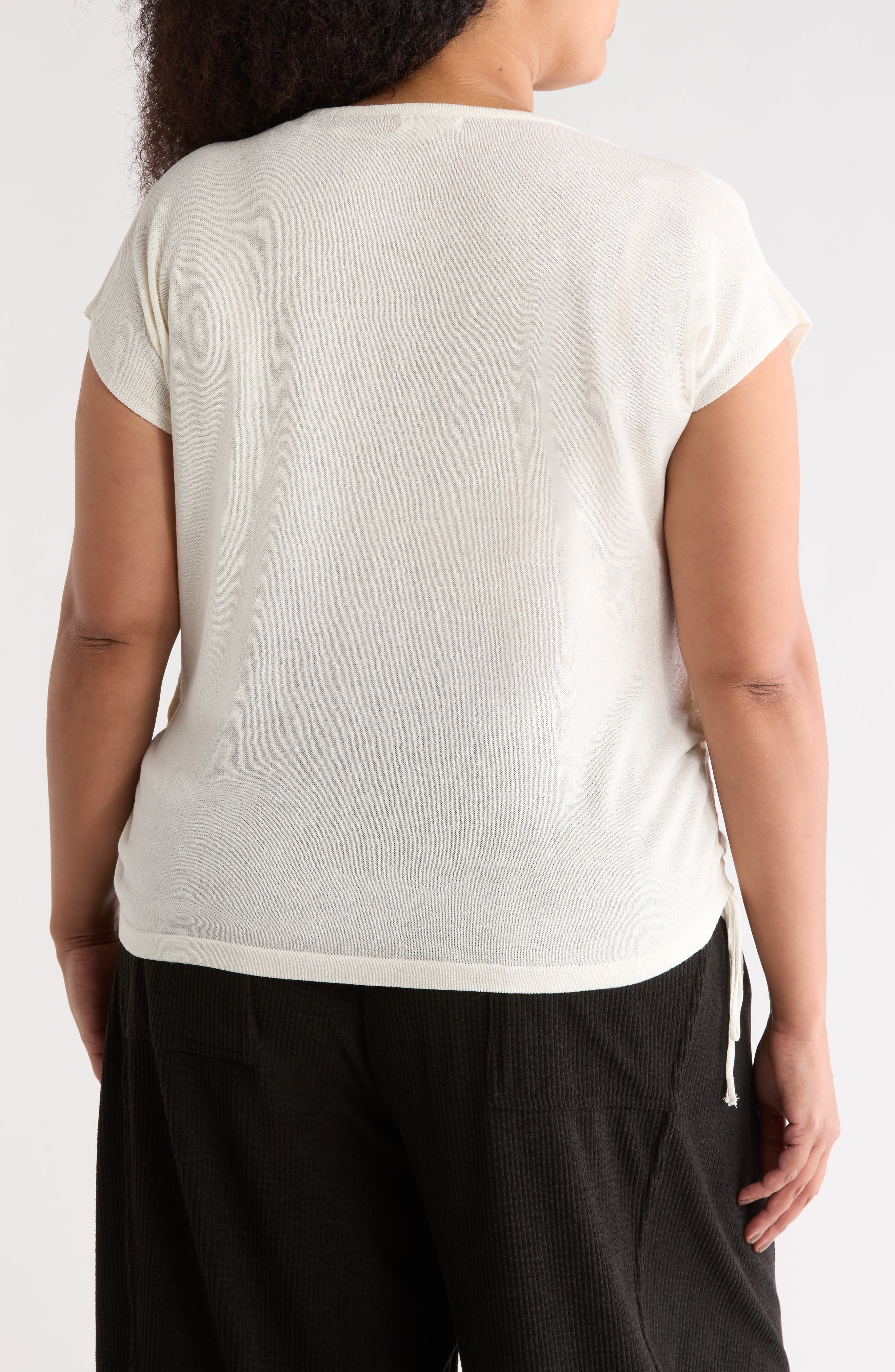 Ruched Cap Sleeve Sweater - image 4