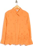 Nanette Lepore Long Sleeve Eyelet Top