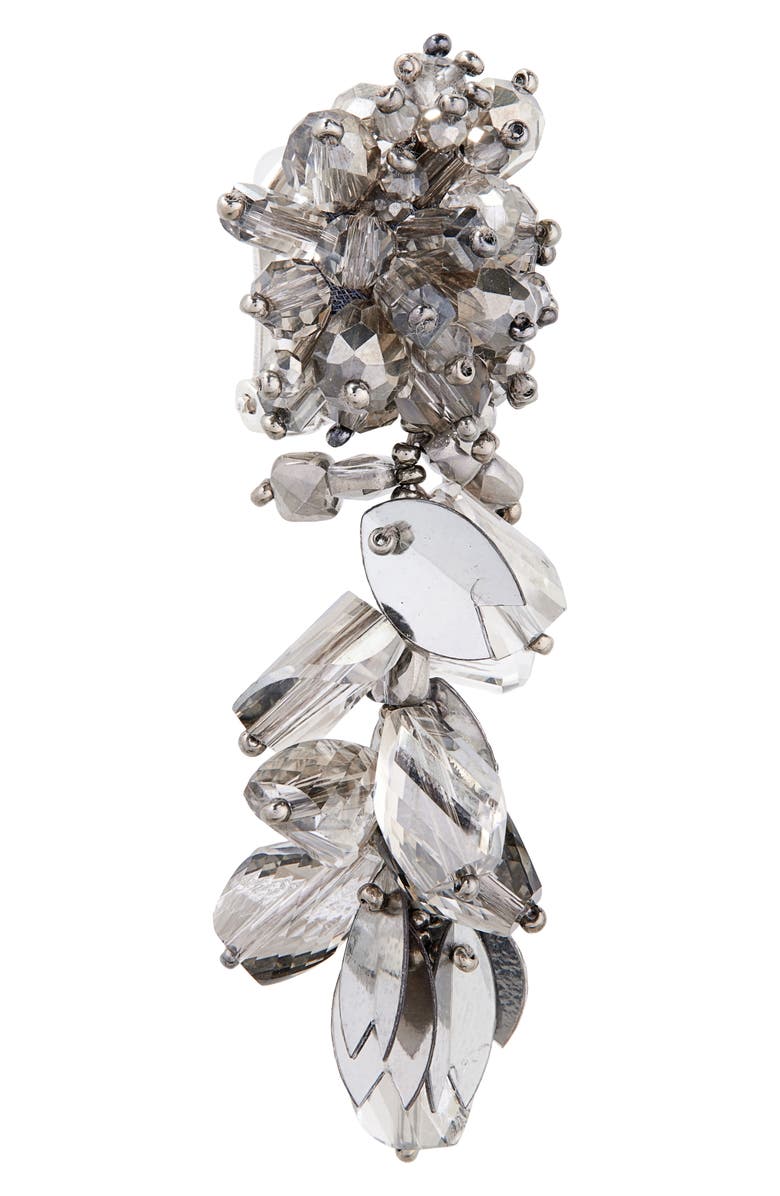 Oscar de la Renta Beaded Sequin Tassel Earrings, Alternate, color, Silver